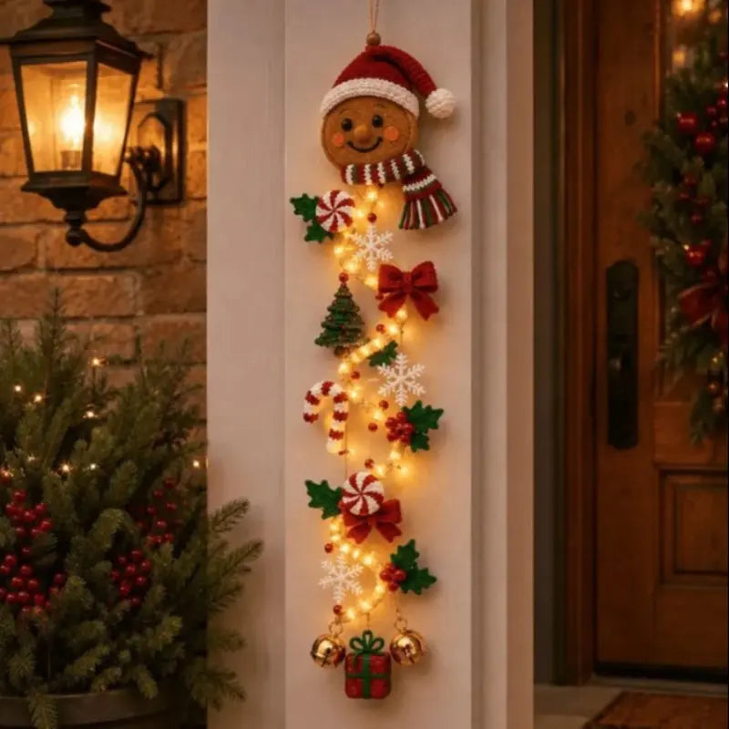 Glowing Christmas Door Hanger, Festive Holiday Decoration, Xztyd-01 Model, Non-Precious Metal Plated, Ideal for Celebrations