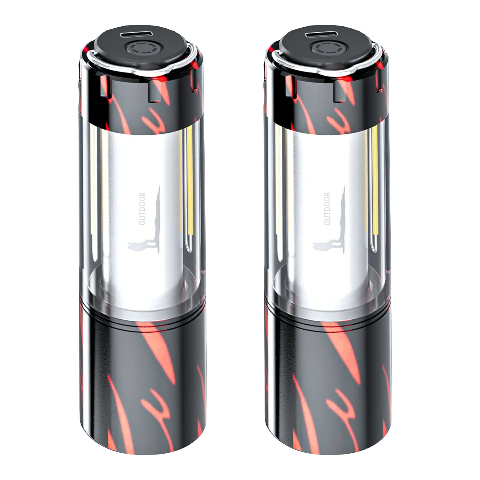 3-in-1 Rechargeable LED Flashlight - Super Bright High Lumens, Adjustable Zoomable, Dimmable, Water Resistant Mini Lantern with Hook, 6 Modes, Portable Outdoor Lighting for Camping, Emergency, Home Use