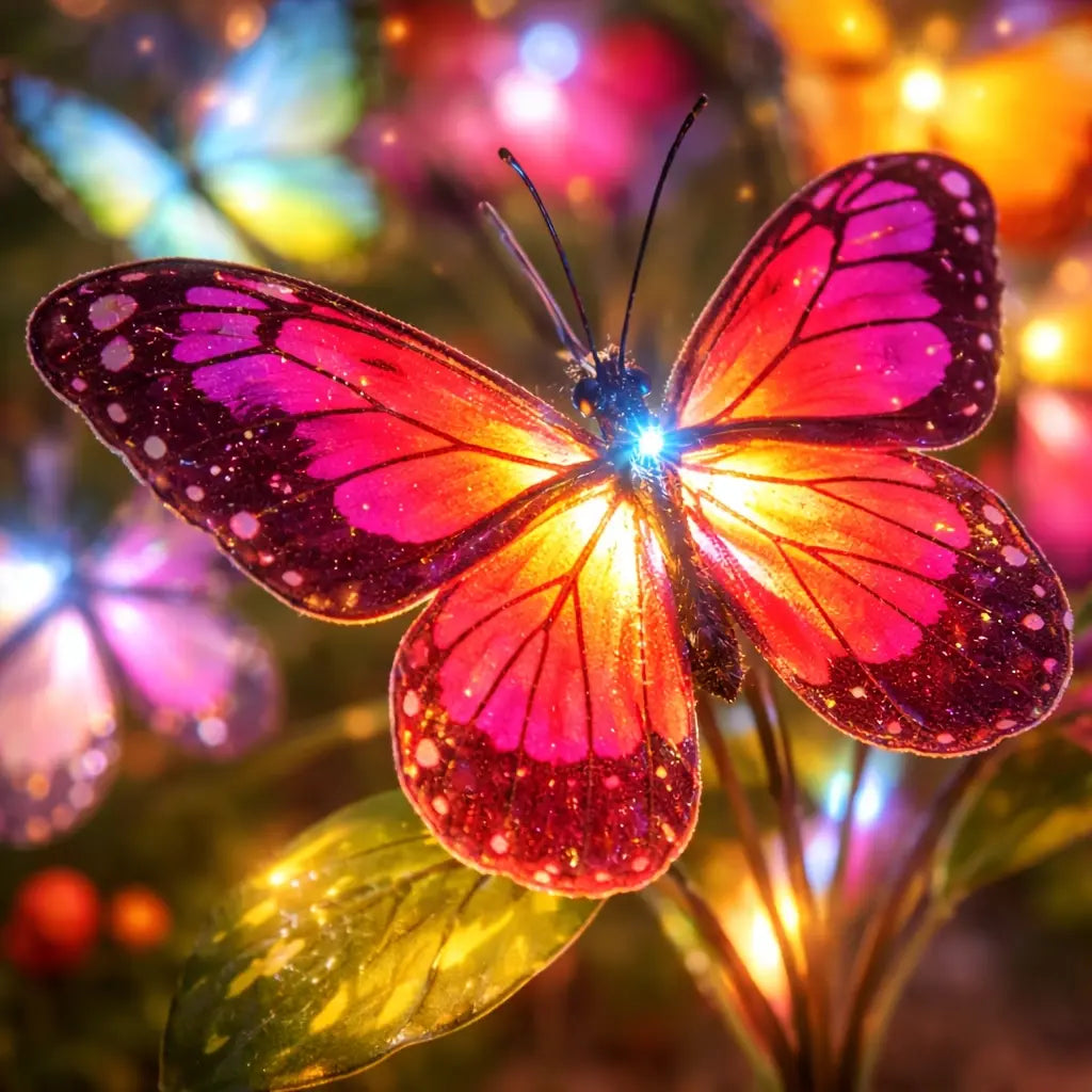 6PCS  Solar Outdoor Garden Decorative Lights 40 Butterfly Solar Lights with Colorful BulbsWaterproof for Yard Patio Pathway Porch LawnIndependence Day Gifts for Women Moms
