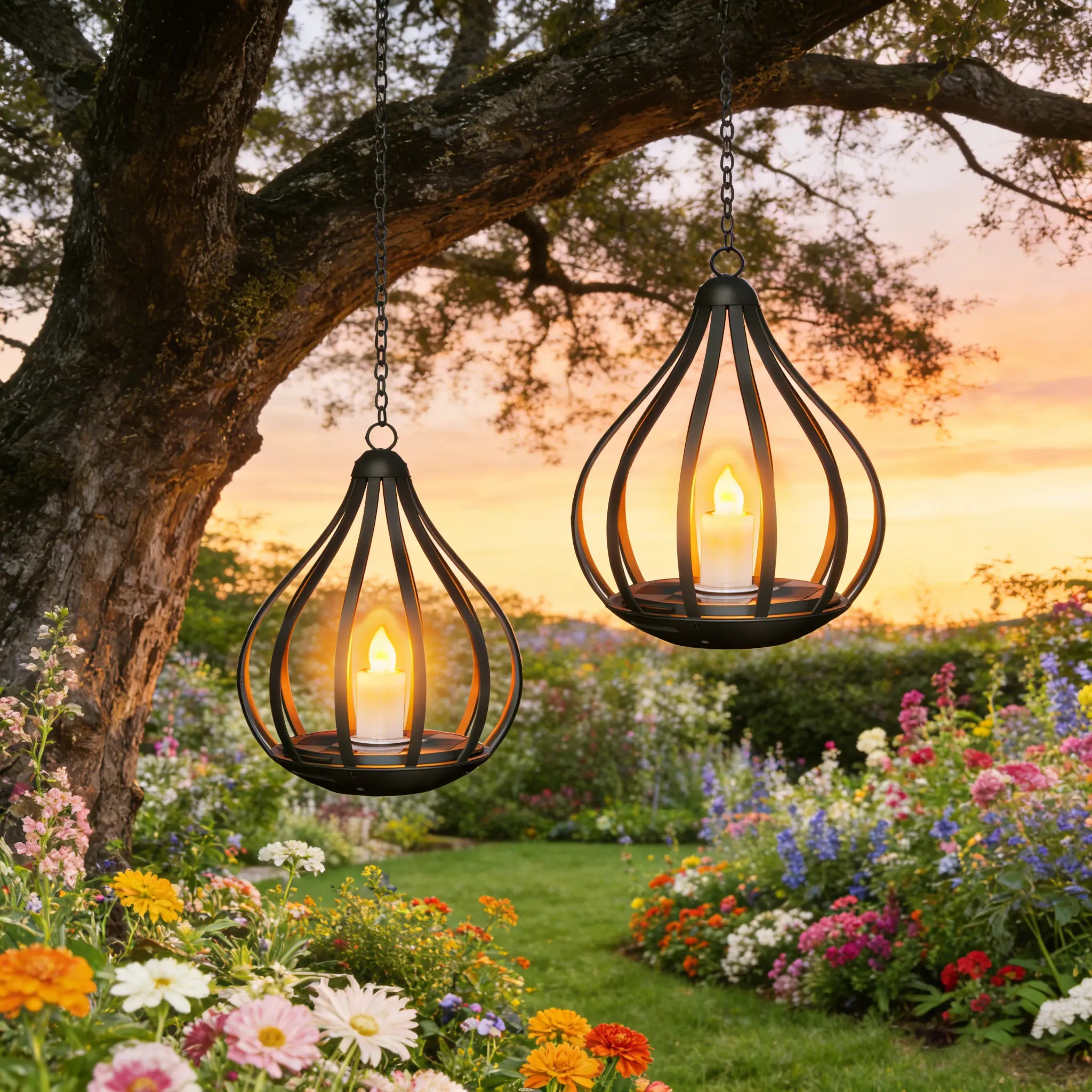 Deals End Sonn, Solar Garden Lights Outdoor Metal Solar Water Drop Shape Candle Lantern 2026 New Design with Flickering Effect & Reflective Patterns, IP65 Waterproof, 20.5 CM × 15.5CM,Outdoor Solar Powered Lights for Patio, Pathway