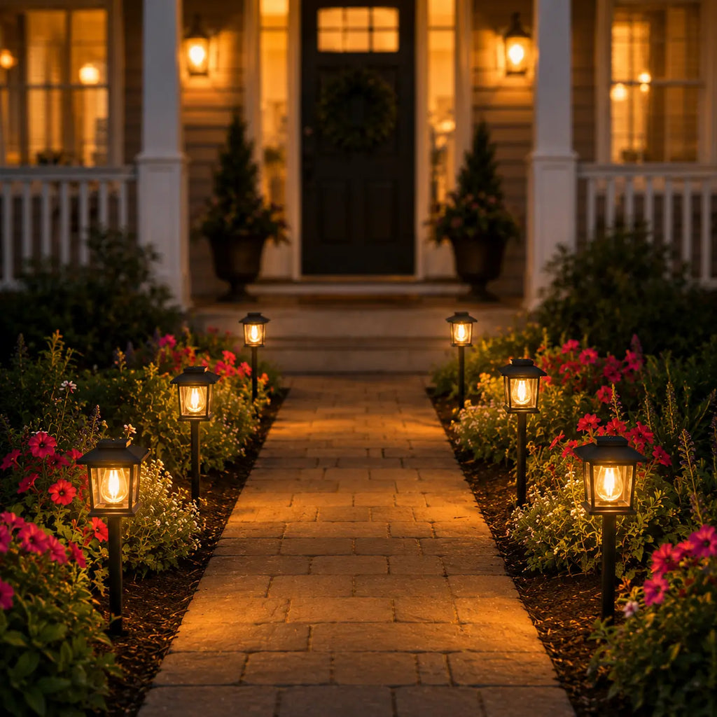 【GLEAM】12/6 Pack Solar Lights Outdoor Waterproof, LED Solar Garden Lights, Outdoor Decorations, Garden Decor for Yard, Patio, Landscape, Planter, Walkway