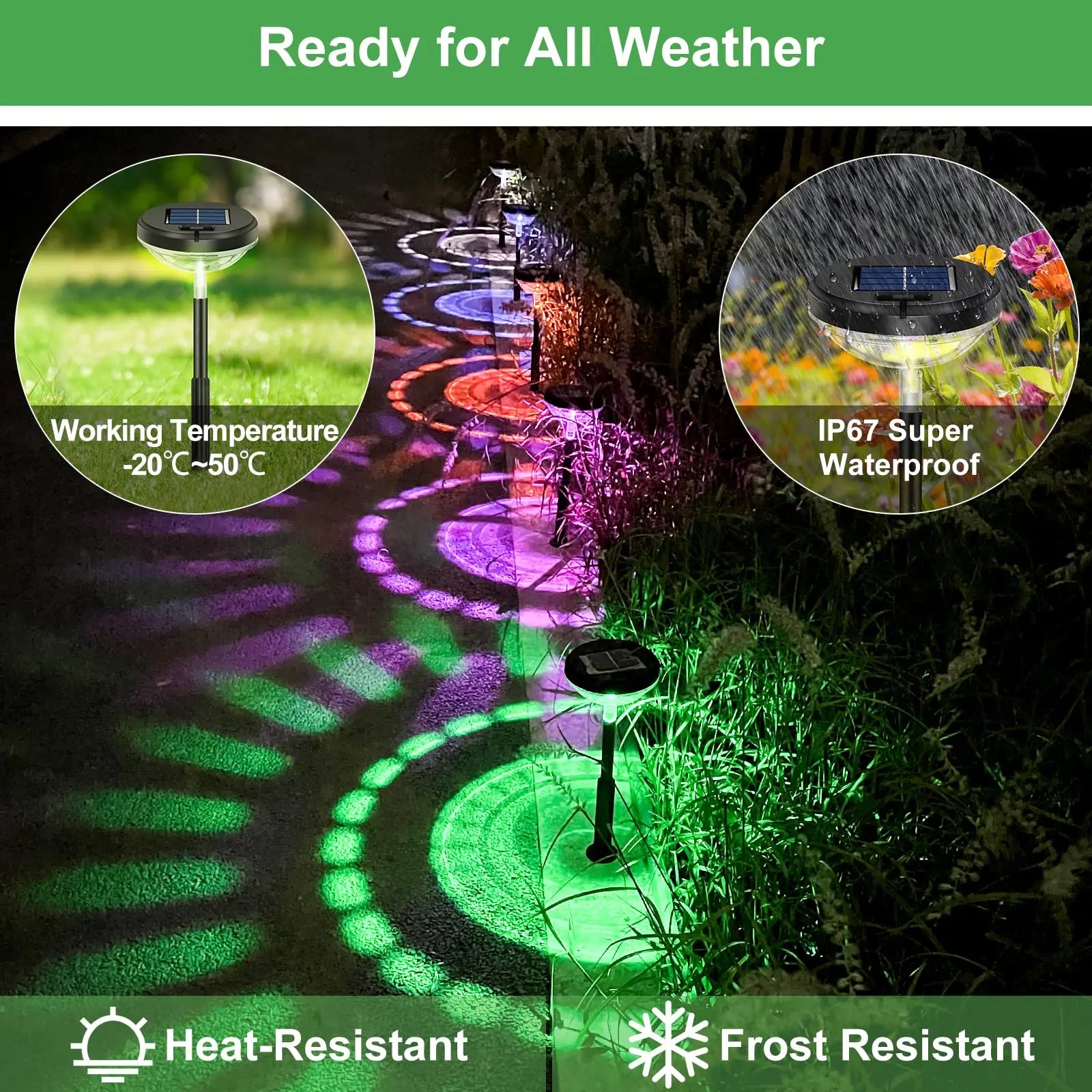 Nupostai Upgrade Bright Solar Pathway Lights,Aesthetic Solar Ground Lights with Sunflower Pattern,Multicolor & Warm White,DIY Height,External Switch,IP67 Waterproof,Auto On/Off LED Lamp for Lawn Yard Backyard Patio Walkway Sidewalk Landscape Decor summerg