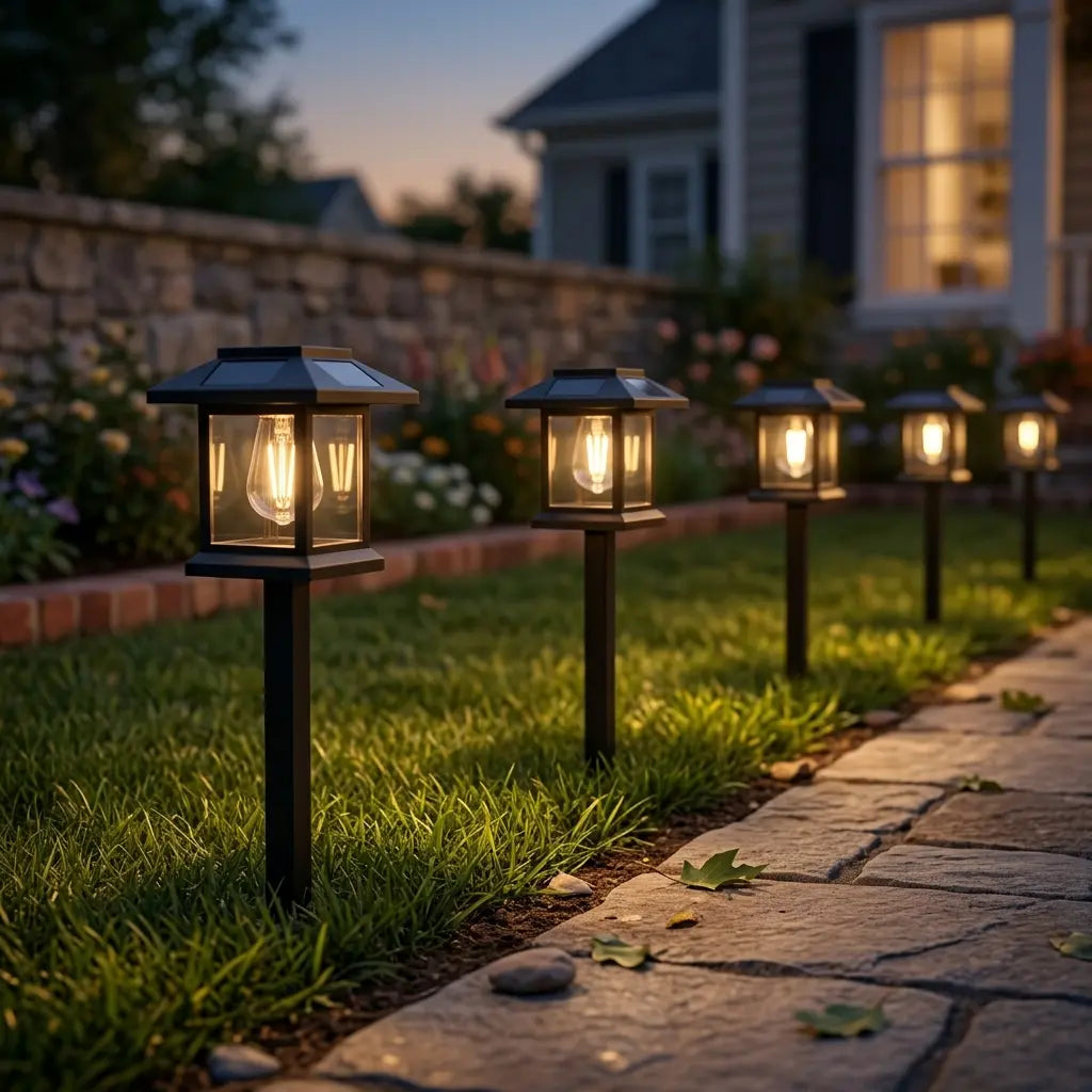 【GLEAM】12 Pack Solar Path Lights, Waterproof & Auto Dusk to Dawn Feature, Great for Garden, Path, Yard, Patio, Driveway, and Walkway Decor