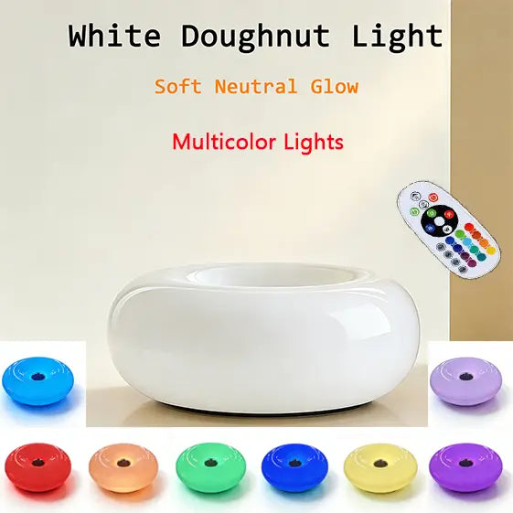 Orange Donut Cozy Lamp，Doughnut LED Night Lamp – Ambient Light, Touch Control,Aesthetic Home Decor & Valentine's Gifts,Birthday(White, Orange,Pink)
