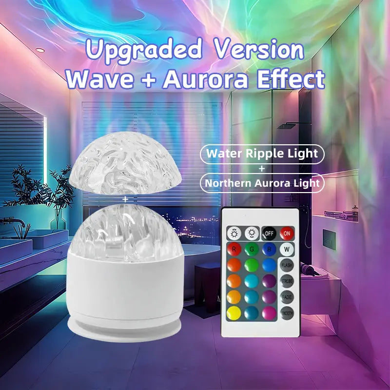 2 Scene -Ocean Wave & 3D Water RippleProjector Light-EasterEggLight 16-Color Round Lamp withControl, Relaxation & Romantic Night Ambience DealsForYouDays