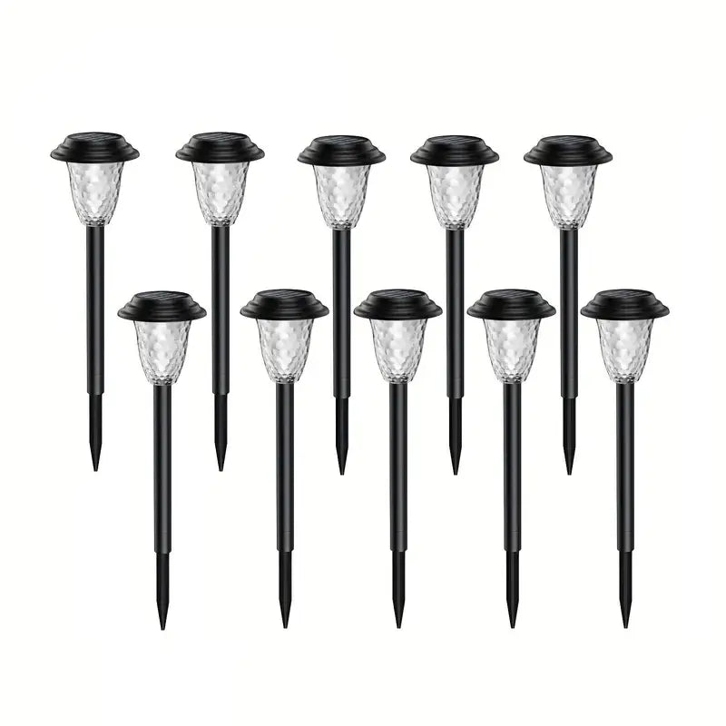 Solar Pathway Lights Outdoor 2/10Pack, 2026 Upgraded Stainless Steel Glass RGB Color Changing + Warm White Auto On/Off, word 8-12 Hrs IP65 Waterproof Landscape Lighting for Garden Walkway Yard Driveway,Christmas Housewarming Gardening Lover Gifts