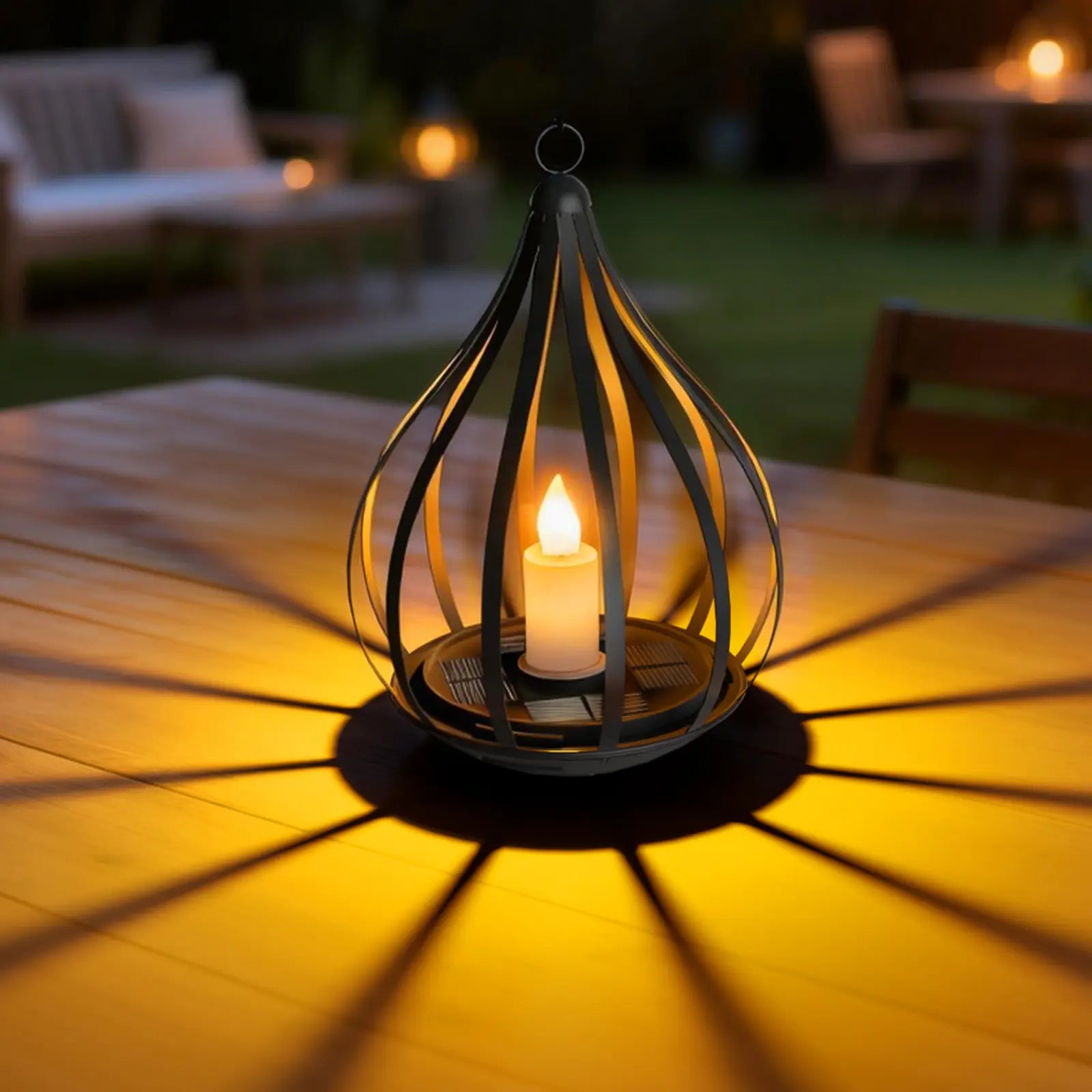 Deals End Sonn, Solar Garden Lights Outdoor Metal Solar Water Drop Shape Candle Lantern 2026 New Design with Flickering Effect & Reflective Patterns, IP65 Waterproof, 20.5 CM × 15.5CM,Outdoor Solar Powered Lights for Patio, Pathway