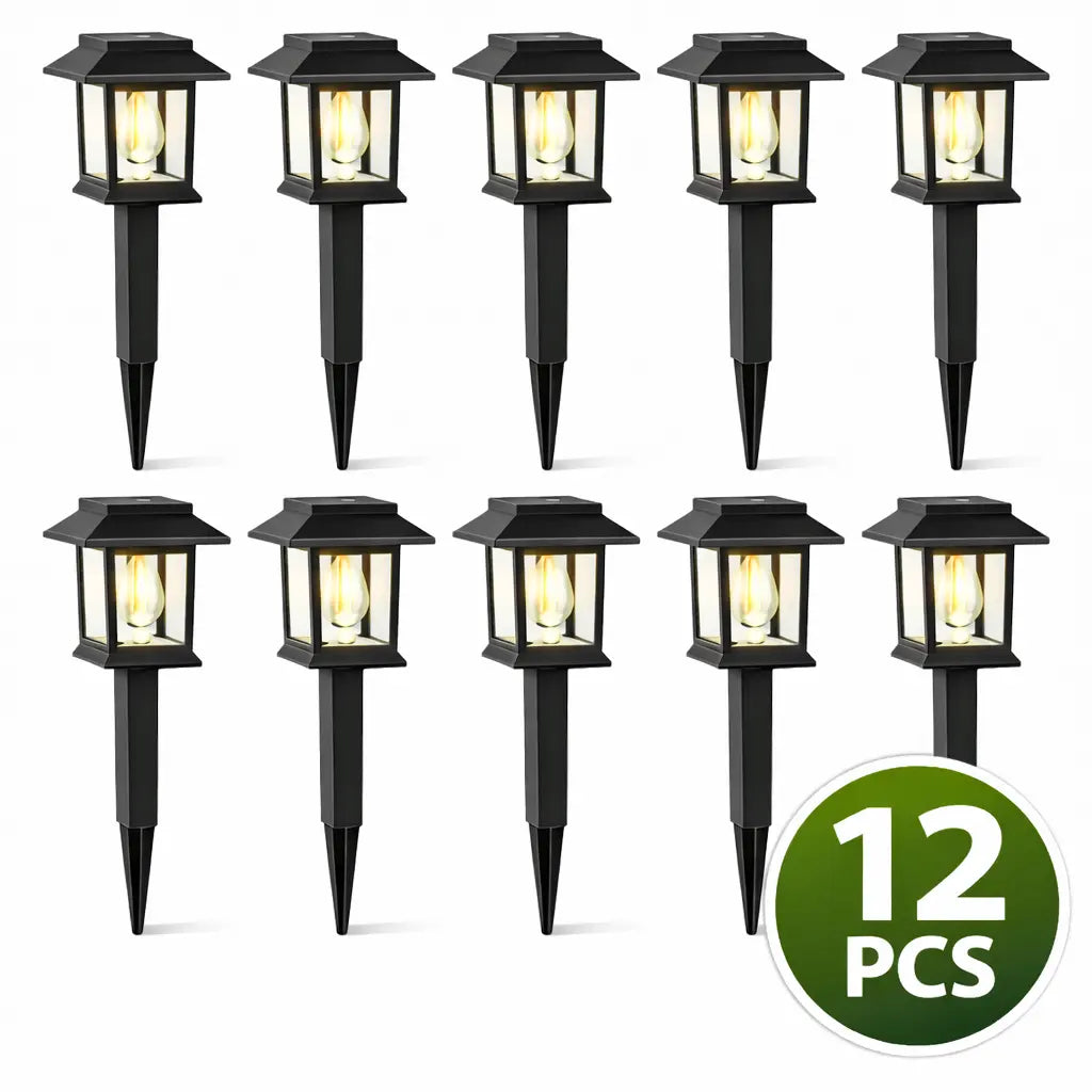【GLEAM】12/6 Pack Solar Lights Outdoor Waterproof, LED Solar Garden Lights, Outdoor Decorations, Garden Decor for Yard, Patio, Landscape, Planter, Walkway