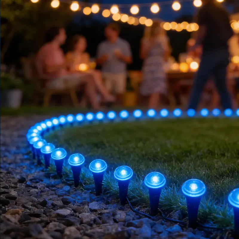 Solar Pathway Lights Set of 30, Outdoor Garden Lights with 8 Lighting Modes, Automatic On/off, Ideal for Paths, Camping, Weddings, Festivals, Waterproof Garden Light, Solar Landscape Lights