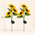Solar Powered LED Sunflower Garden Lights Set of 2/4/6 Pieces Realistic Nighttime Glow for Yard Lawn Patio Porch Waterproof IP65 Energy Efficient Outdoor Lighting Durable Plastic Flowers All Weather Protection