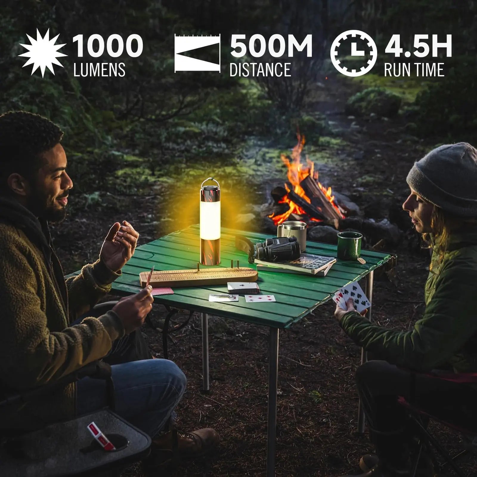 3-in-1 Rechargeable LED Flashlight - Super Bright High Lumens, Adjustable Zoomable, Dimmable, Water Resistant Mini Lantern with Hook, 6 Modes, Portable Outdoor Lighting for Camping, Emergency, Home Use