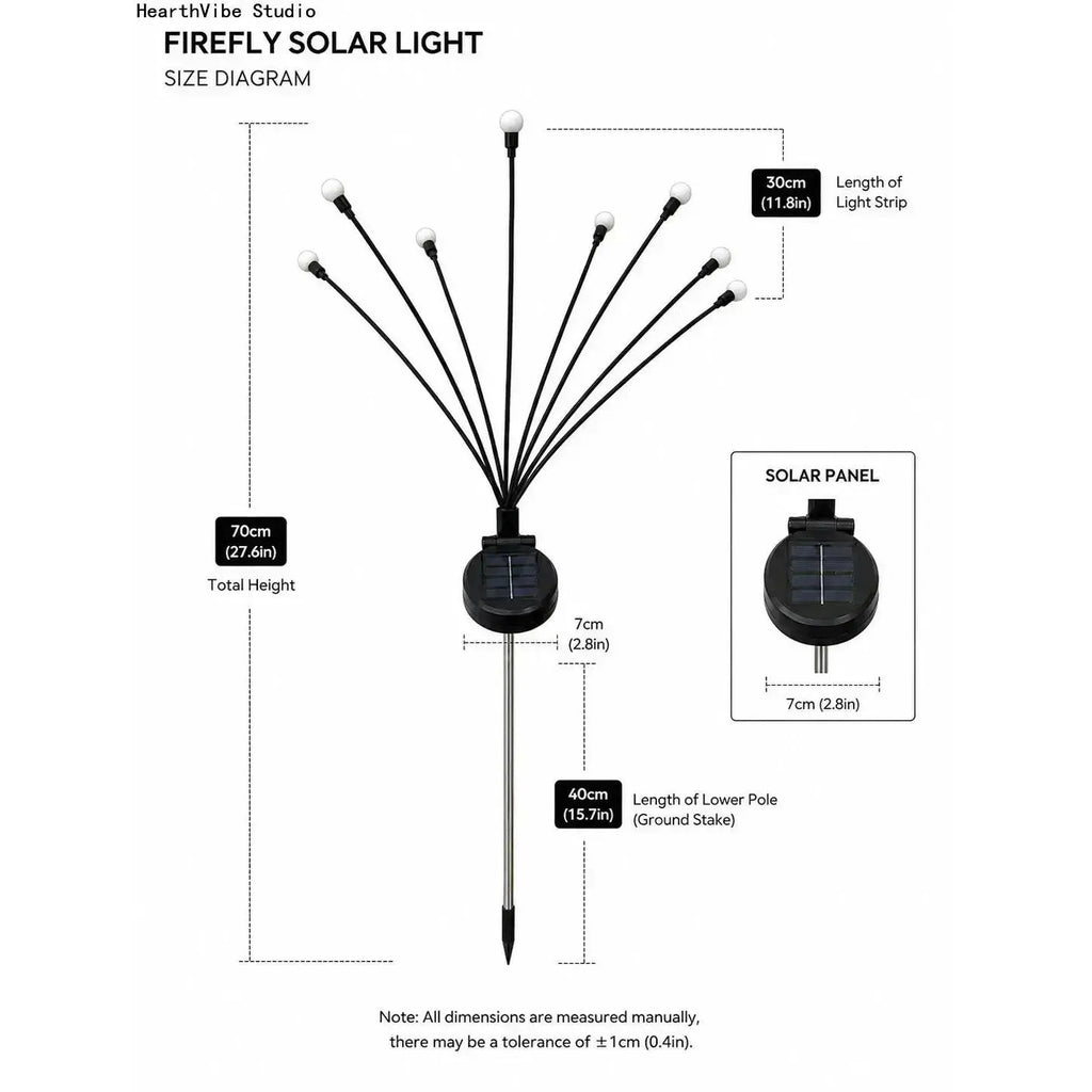 Solar Firefly Lights Outdoor Waterproof Garden Stake Light 4/8 Pack Swaying Firefly Pathway Landscape Decor Auto Dusk to Dawn Glow for Patio Walkway, Yard Decor