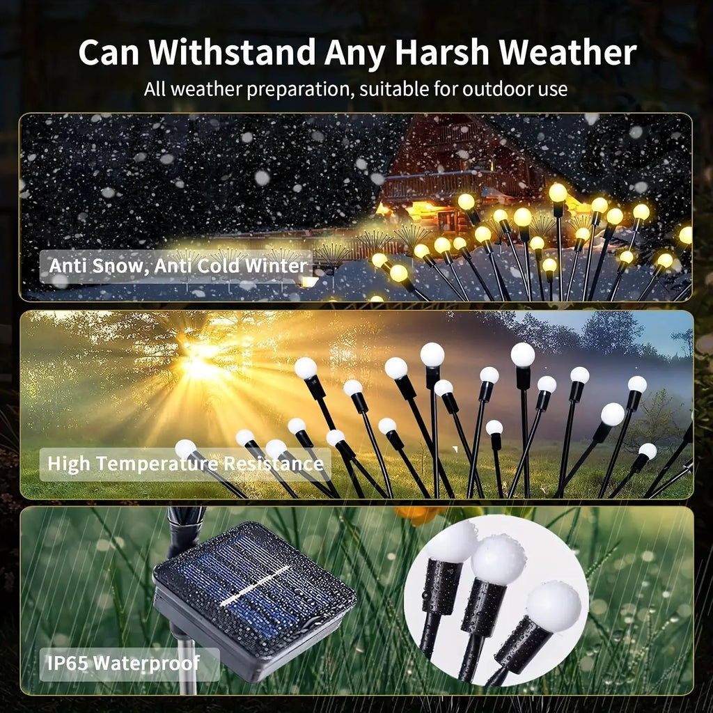 Hoodink Solar Firefly Light, Solar Lights Outdoor（4/8 Packs, 32/48 LEDs), Solar Garden Lights, Garden Decor, Fairy Lights, Firefly Light for Patio Decor,Big Bulb,Gifts for Women, Girlfriend,Grandma