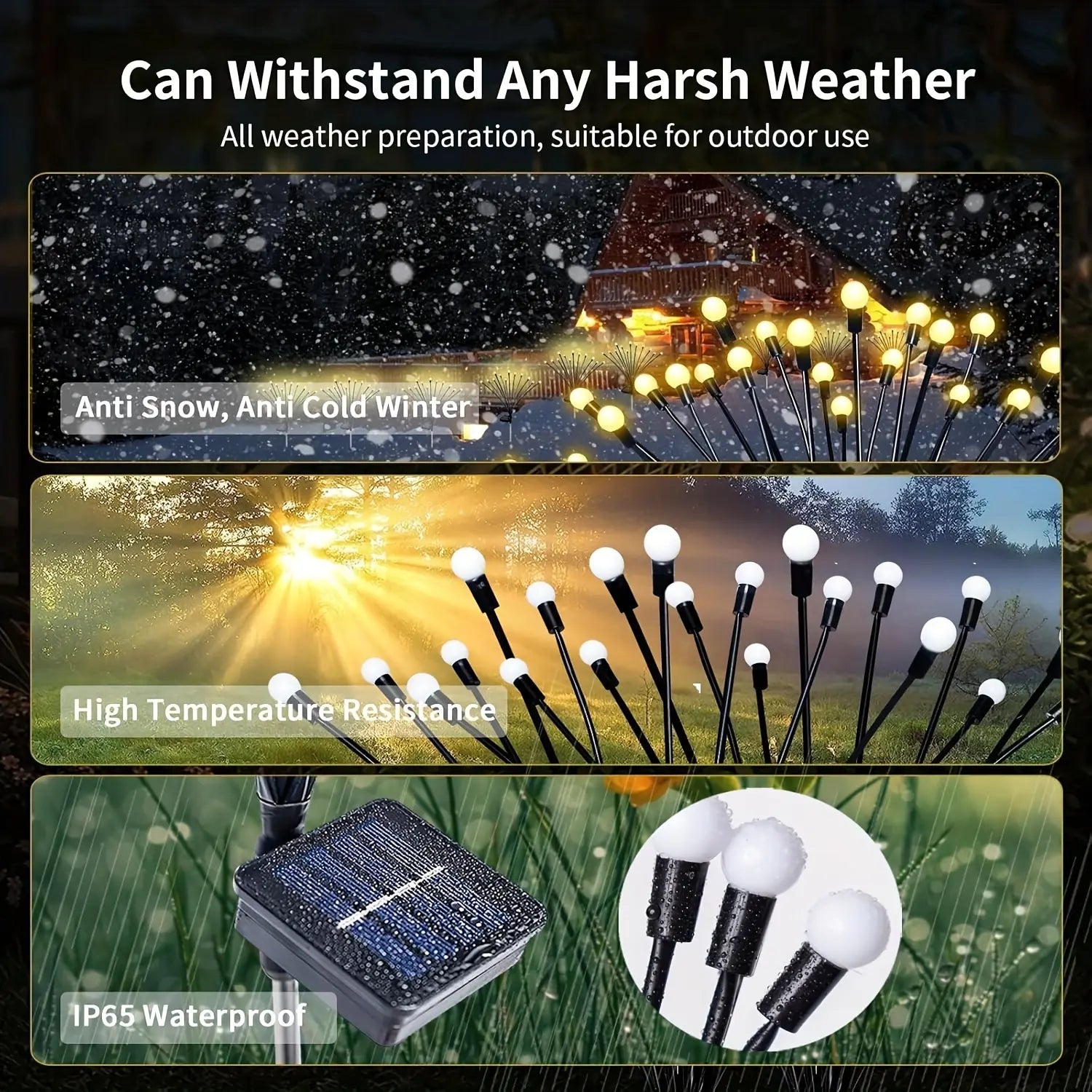 Hoodink Solar Firefly Light, Solar Lights Outdoor（4/8 Packs, 32/48 LEDs), Solar Garden Lights, Garden Decor, Fairy Lights, Firefly Light for Patio Decor,Big Bulb,Gifts for Women, Girlfriend,Grandma