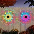 Solar Mandala Projector Wall Lights, 7 Color Changing Waterproof Metal Fence Light, Outdoor Decor for Garden, Patio, Backyard, Courtyard, Outdoor Decorative Lights, Patio Lighting, Solar Powered Lighting