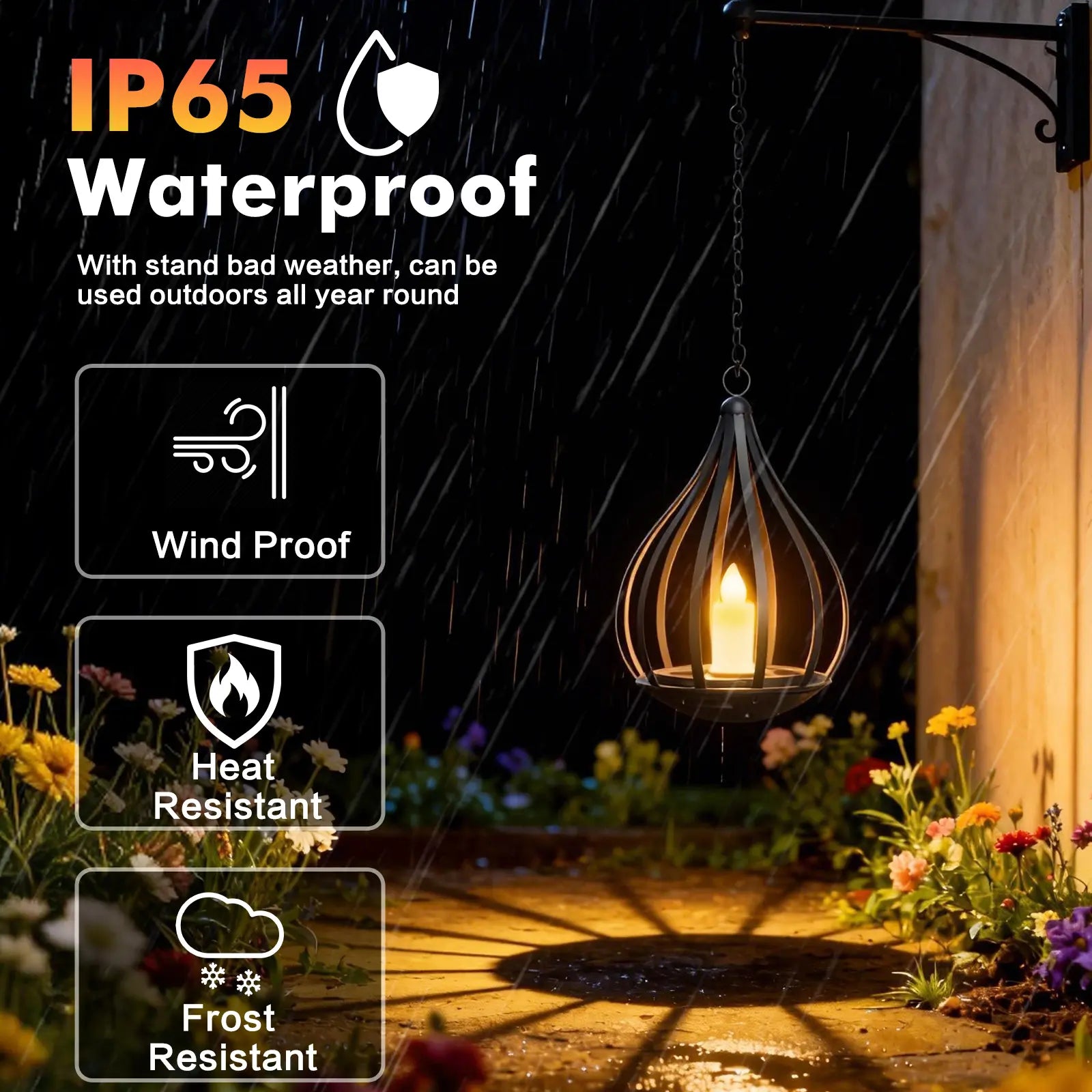 Deals End Sonn, Solar Garden Lights Outdoor Metal Solar Water Drop Shape Candle Lantern 2026 New Design with Flickering Effect & Reflective Patterns, IP65 Waterproof, 20.5 CM × 15.5CM,Outdoor Solar Powered Lights for Patio, Pathway