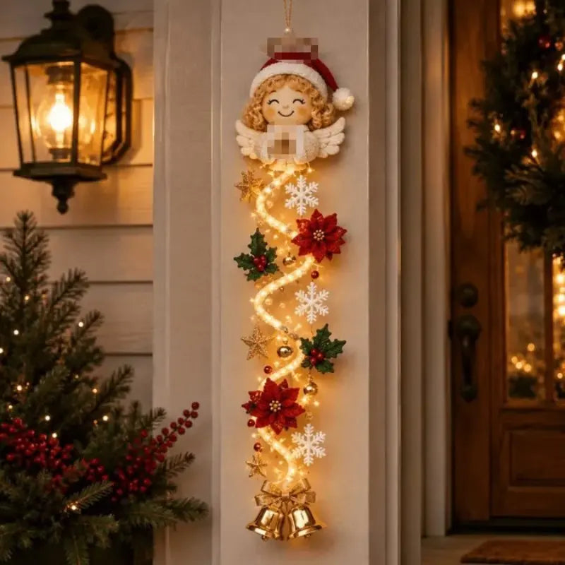 Glowing Christmas Door Hanger, Festive Holiday Decoration, Xztyd-01 Model, Non-Precious Metal Plated, Ideal for Celebrations