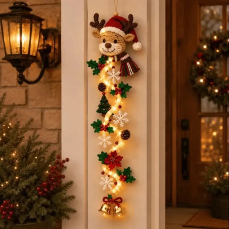 Glowing Christmas Door Hanger, Festive Holiday Decoration, Xztyd-01 Model, Non-Precious Metal Plated, Ideal for Celebrations