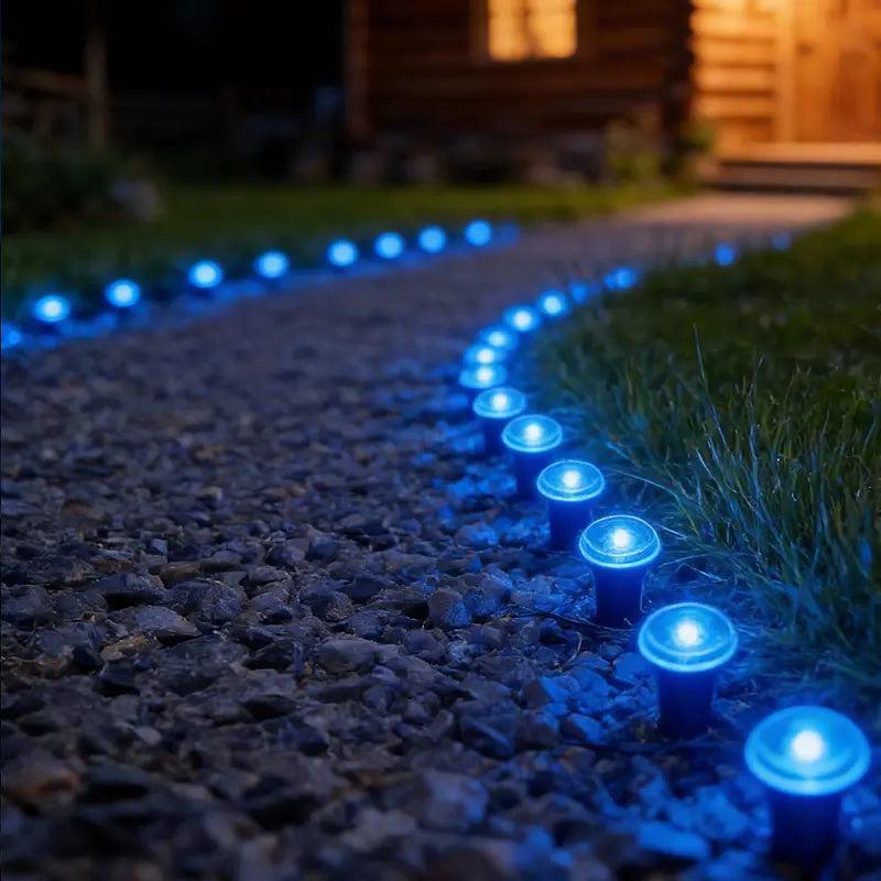 Solar Pathway Lights Set of 30, Outdoor Garden Lights with 8 Lighting Modes, Automatic On/off, Ideal for Paths, Camping, Weddings, Festivals, Waterproof Garden Light, Solar Landscape Lights