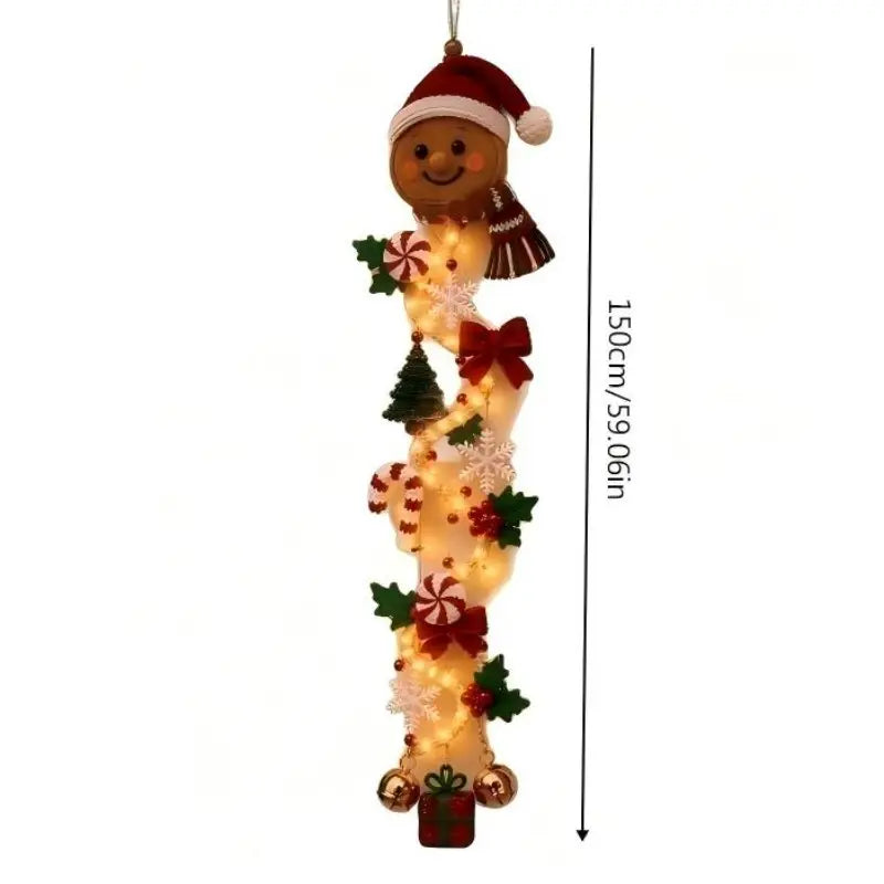 Glowing Christmas Door Hanger, Festive Holiday Decoration, Xztyd-01 Model, Non-Precious Metal Plated, Ideal for Celebrations