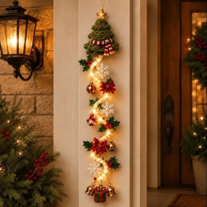 Glowing Christmas Door Hanger, Festive Holiday Decoration, Xztyd-01 Model, Non-Precious Metal Plated, Ideal for Celebrations