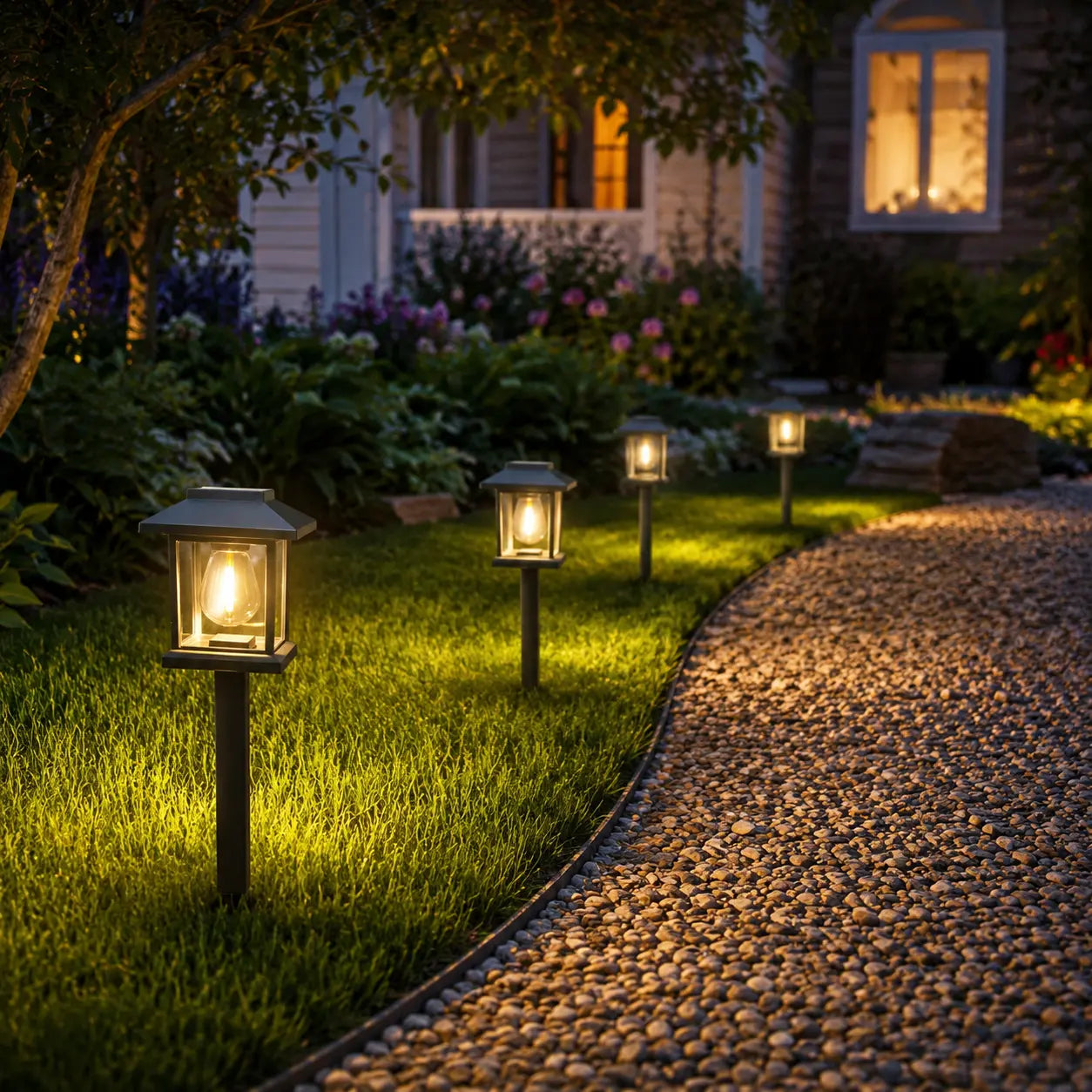 【GLEAM】12/6 Pack Solar Lights Outdoor Waterproof, LED Solar Garden Lights, Outdoor Decorations, Garden Decor for Yard, Patio, Landscape, Planter, Walkway