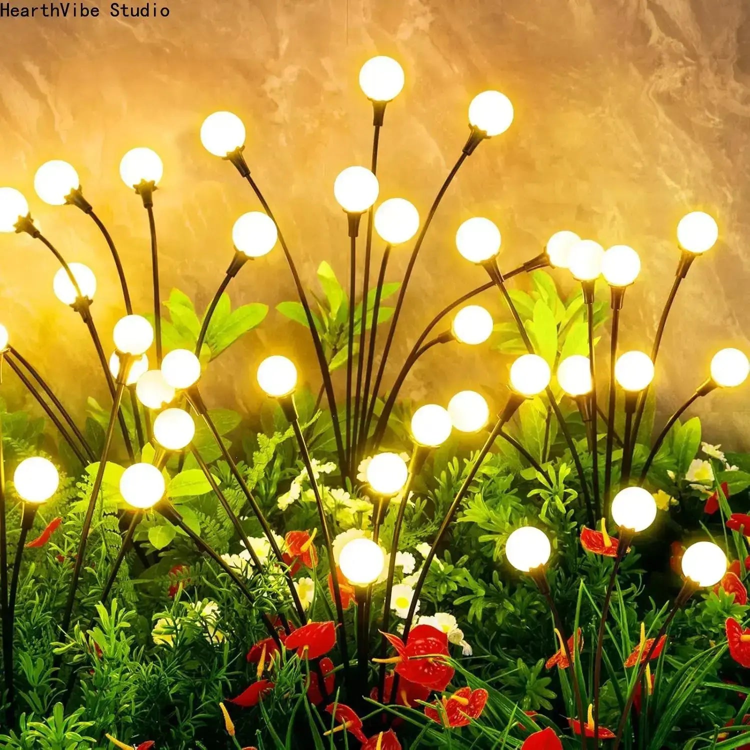 Solar Firefly Lights Outdoor Waterproof Garden Stake Light 4/8 Pack Swaying Firefly Pathway Landscape Decor Auto Dusk to Dawn Glow for Patio Walkway, Yard Decor