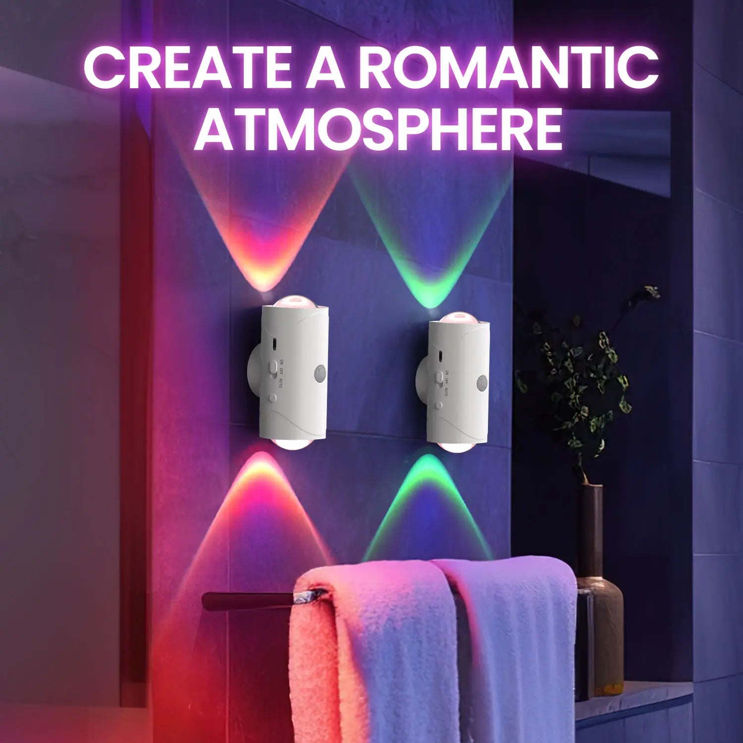 Motion Sensor Light Indoor, Rechargeable Battery Night Light, Ultra-Long Battery Life, Magnetic Stick On Motion Sensor Light 3 Brightness Adjustment Modes for Bedroom, Stairway, Hallway, Outdoor, RGB, Sunset Night Lamp, Christmas, dimmable wall lamp fathe
