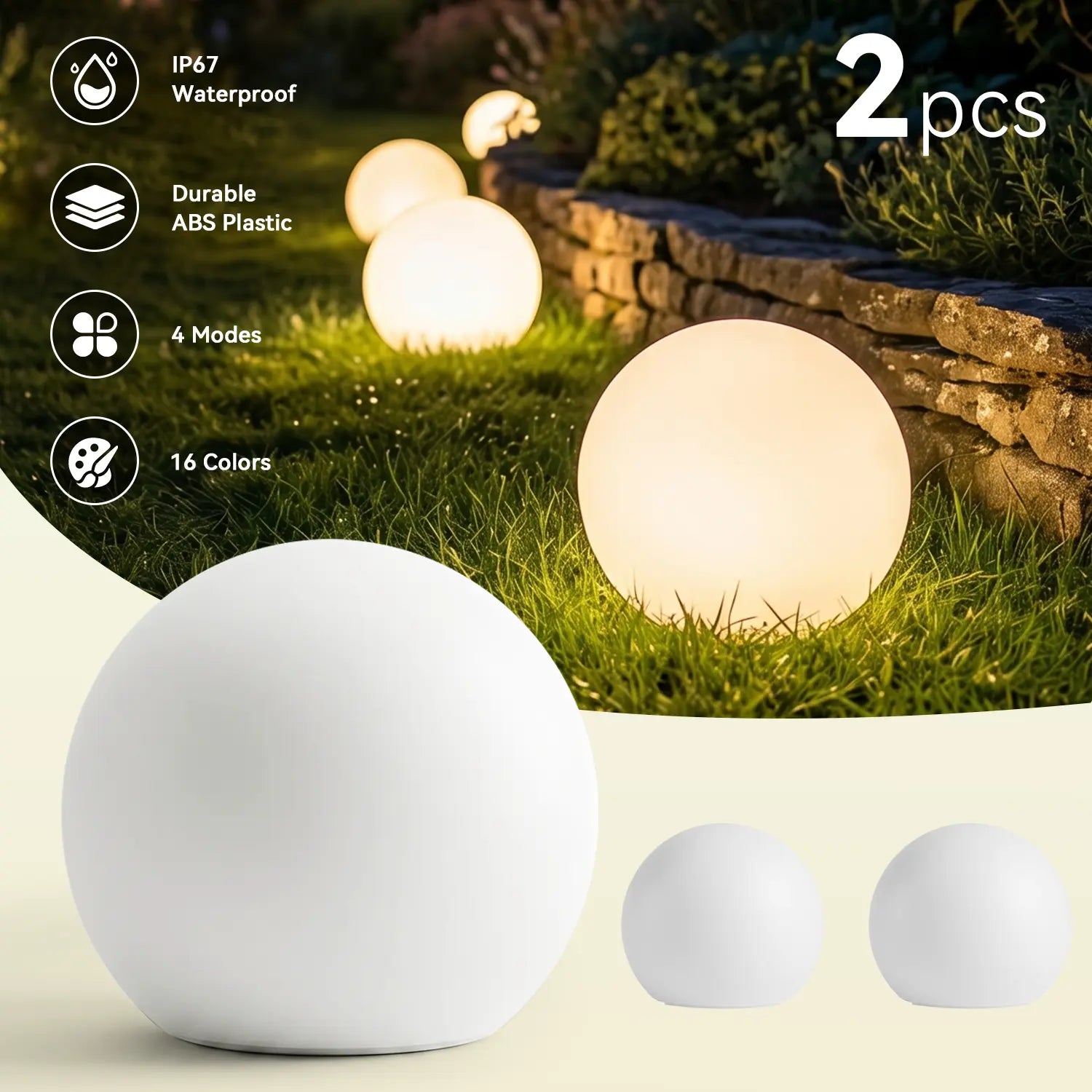 Hoodink 8-in Solar Globe Light Outdoor, Waterproof Solar Ball Light for Outside w/Remote, 16 RGB Color Changing Glowing Orb Lamp Landscape Lighting Mood Lamp w/Ground Stake for Garden Patio Yard Pathway Decor mothersdaygiftideas