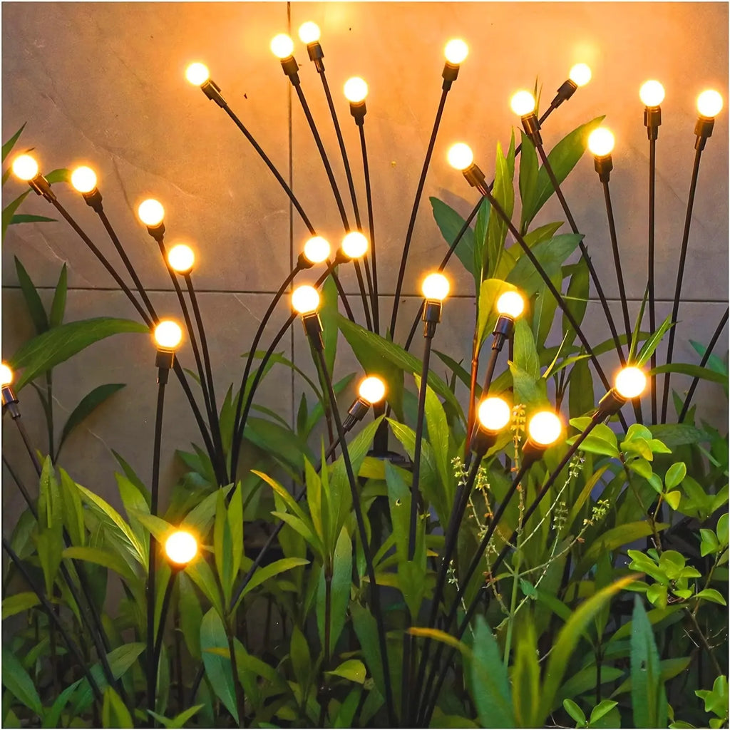 Hoodink Solar Firefly Light, Solar Lights Outdoor（4/8 Packs, 32/48 LEDs), Solar Garden Lights, Garden Decor, Fairy Lights, Firefly Light for Patio Decor,Big Bulb,Gifts for Women, Girlfriend,Grandma