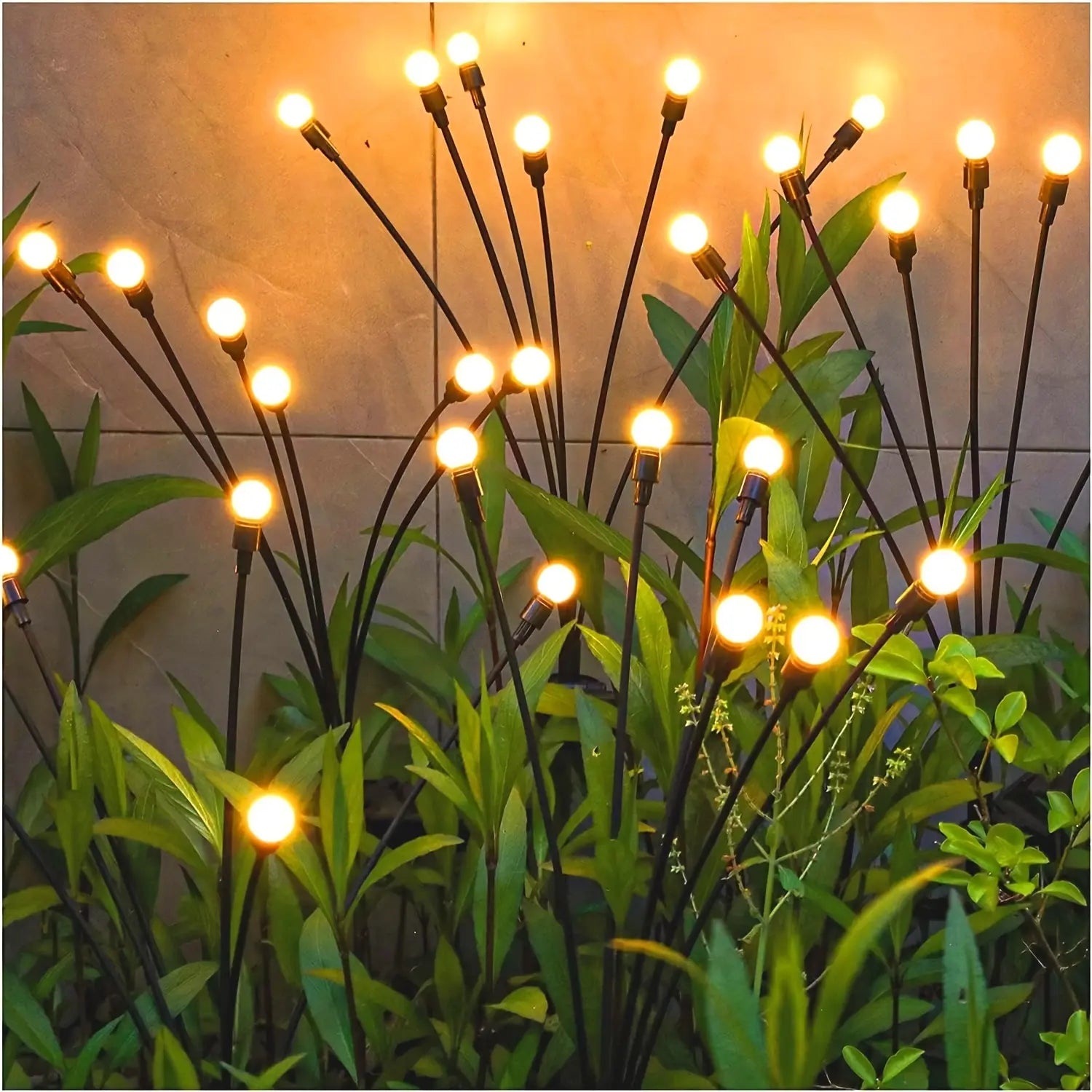 Hoodink Solar Firefly Light, Solar Lights Outdoor（4/8 Packs, 32/48 LEDs), Solar Garden Lights, Garden Decor, Fairy Lights, Firefly Light for Patio Decor,Big Bulb,Gifts for Women, Girlfriend,Grandma