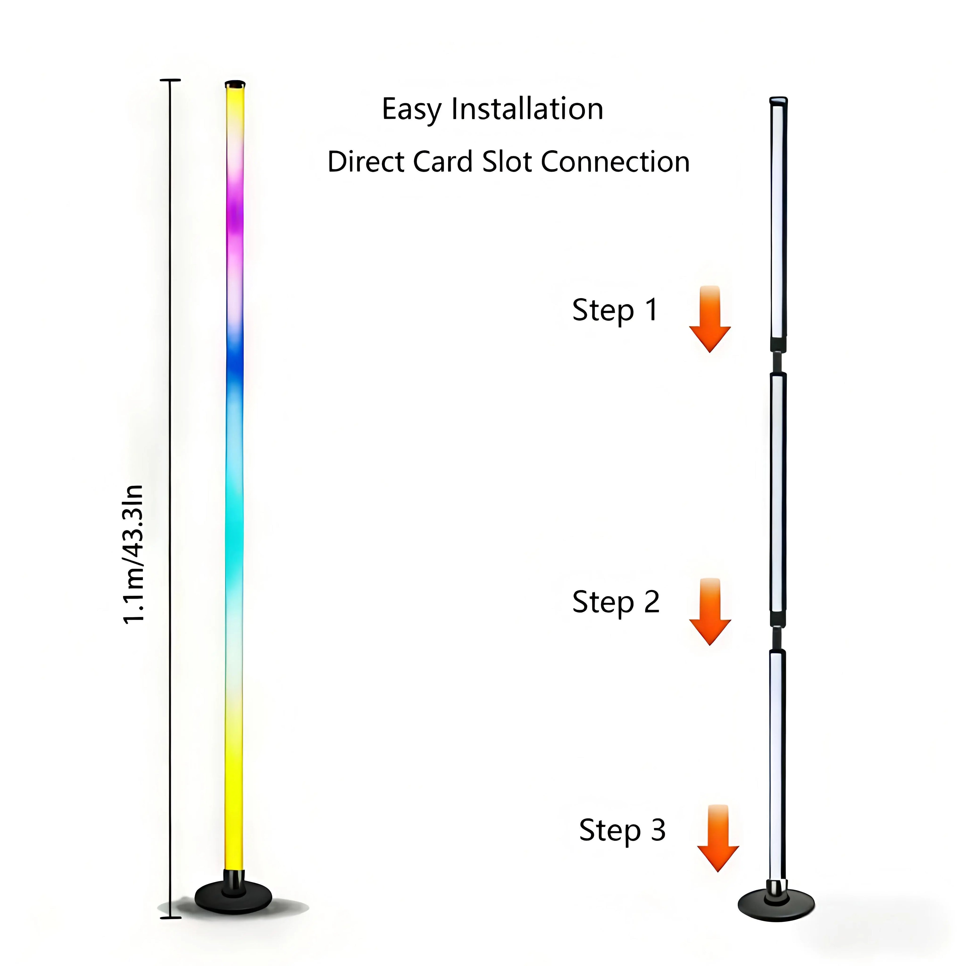 2-Pack  RGBIC Corner Floor Lamp, USB Powered LED Floor Lamp with Remote Control, Color-Changing Atmosphere Lighting LED Lamp for Living Room & Bedroom, Remote Floor Lamps