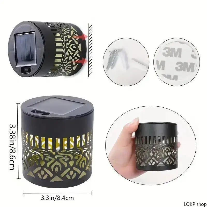 Solar Mandala Projector Wall Lights, 7 Color Changing Waterproof Metal Fence Light, Outdoor Decor for Garden, Patio, Backyard, Courtyard, Outdoor Decorative Lights, Patio Lighting, Solar Powered Lighting