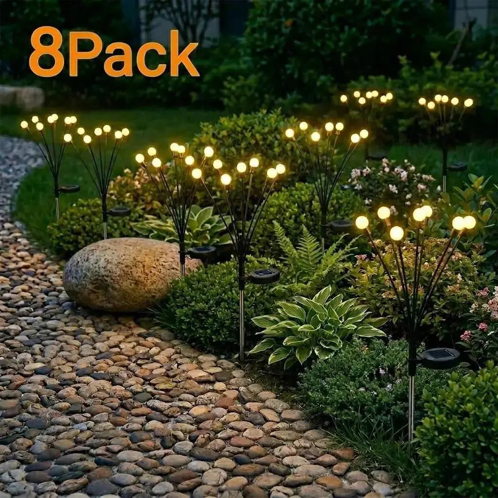 Solar Firefly Lights Outdoor Waterproof Garden Stake Light 4/8 Pack Swaying Firefly Pathway Landscape Decor Auto Dusk to Dawn Glow for Patio Walkway, Yard Decor