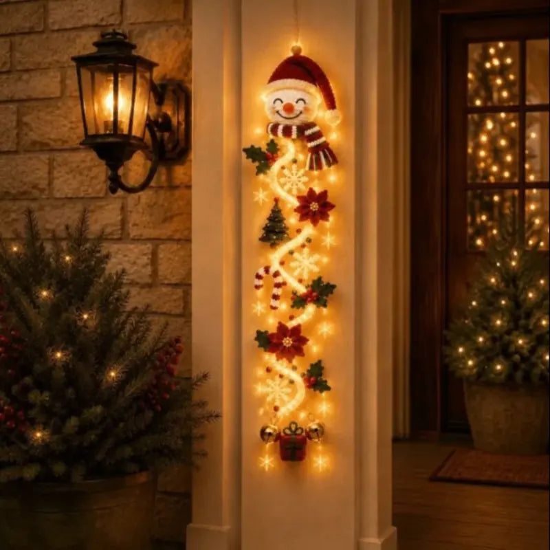 Glowing Christmas Door Hanger, Festive Holiday Decoration, Xztyd-01 Model, Non-Precious Metal Plated, Ideal for Celebrations