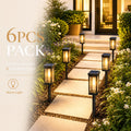 6 Pack Solar Pathway Lights Outdoor, Warm White Waterproof Garden Stake Lights, Auto On/Off Solar Landscape Lighting for Walkway, Yard, Driveway, Patio & Flower Bed