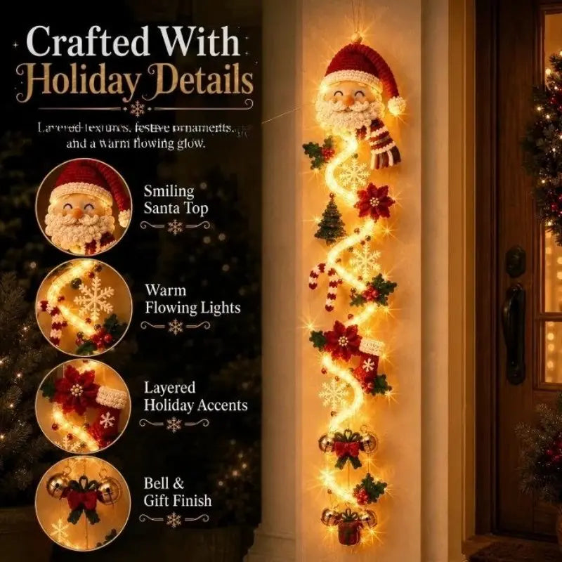 Glowing Christmas Door Hanger, Festive Holiday Decoration, Xztyd-01 Model, Non-Precious Metal Plated, Ideal for Celebrations
