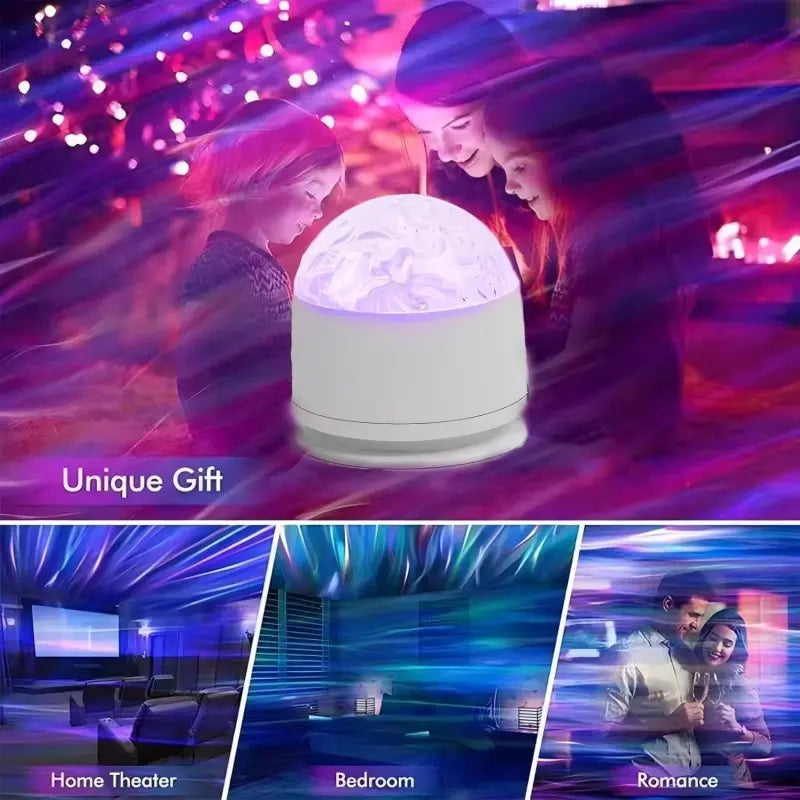 Northern Lights Projector for Bedroom,  Aurora & Ocean Wave 16 Effects,  Color Changing LED Ambient Light for Room Decor & Party