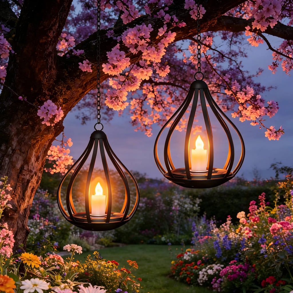 Deals End Sonn, Solar Garden Lights Outdoor Metal Solar Water Drop Shape Candle Lantern 2026 New Design with Flickering Effect & Reflective Patterns, IP65 Waterproof, 20.5 CM × 15.5CM,Outdoor Solar Powered Lights for Patio, Pathway