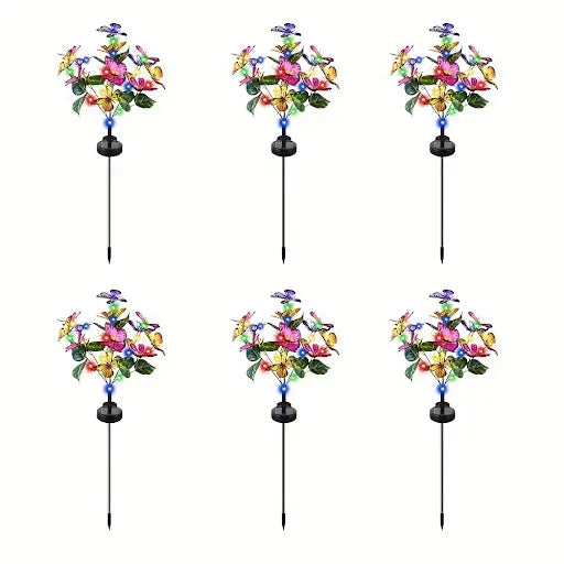 6PCS  Solar Outdoor Garden Decorative Lights 40 Butterfly Solar Lights with Colorful BulbsWaterproof for Yard Patio Pathway Porch LawnIndependence Day Gifts for Women Moms